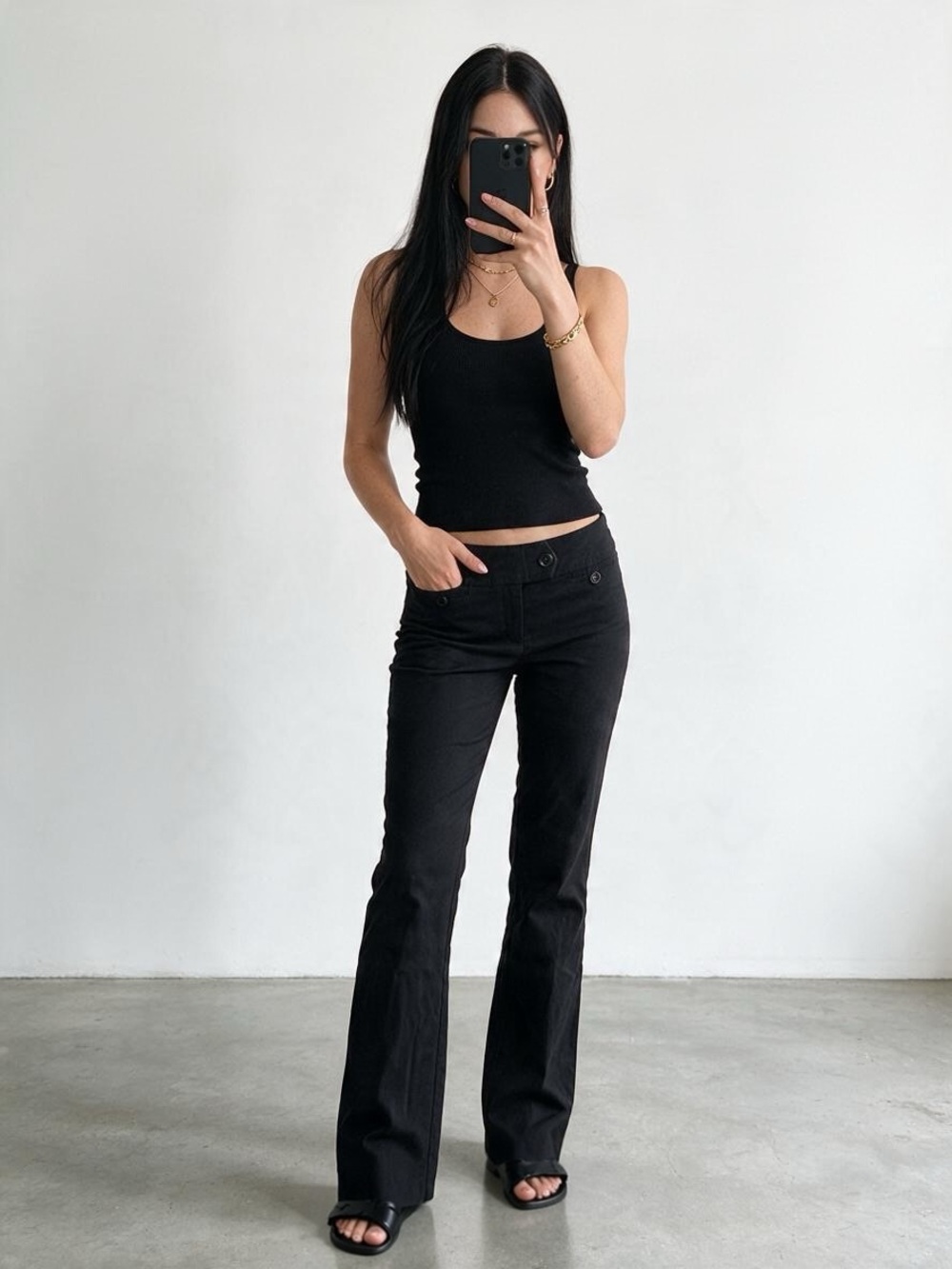 Y2K Frank Lyman Design Black Low Rise Bootcut Flare Pants Size 8